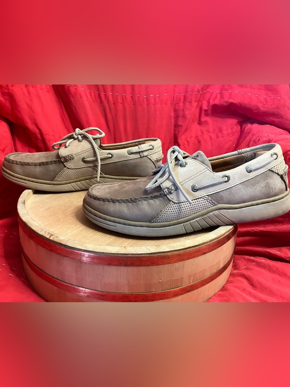 Tommy Bahama Mens Leather Tan Slip On Flats Loafers Clove Size 8.5 - Picture 3 of 7